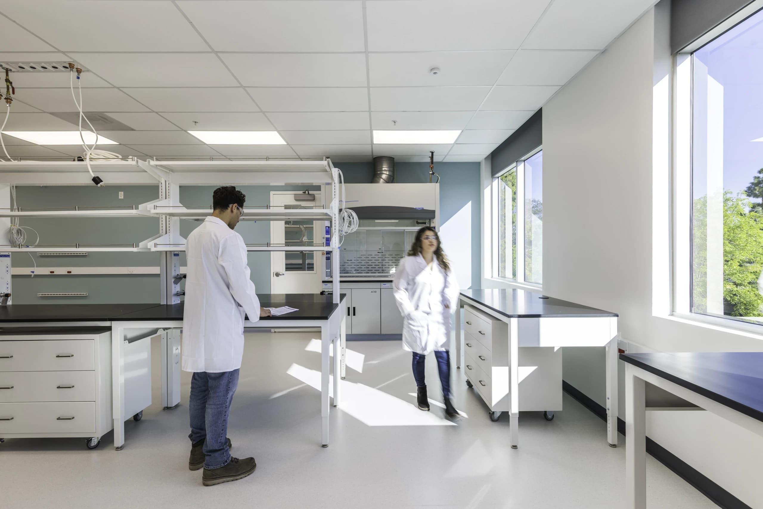 Life science laboratory interior